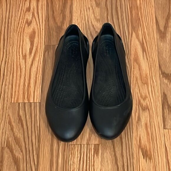 Crocs Black Ballet Flats, women’s 8 - Picture 2 of 5
